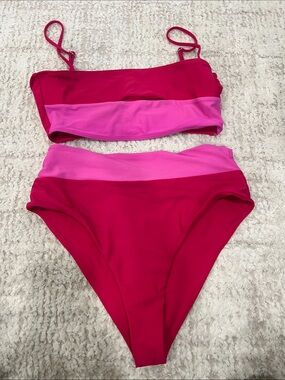 Lovers + Friends Hot Pink V-Neck One-Piece